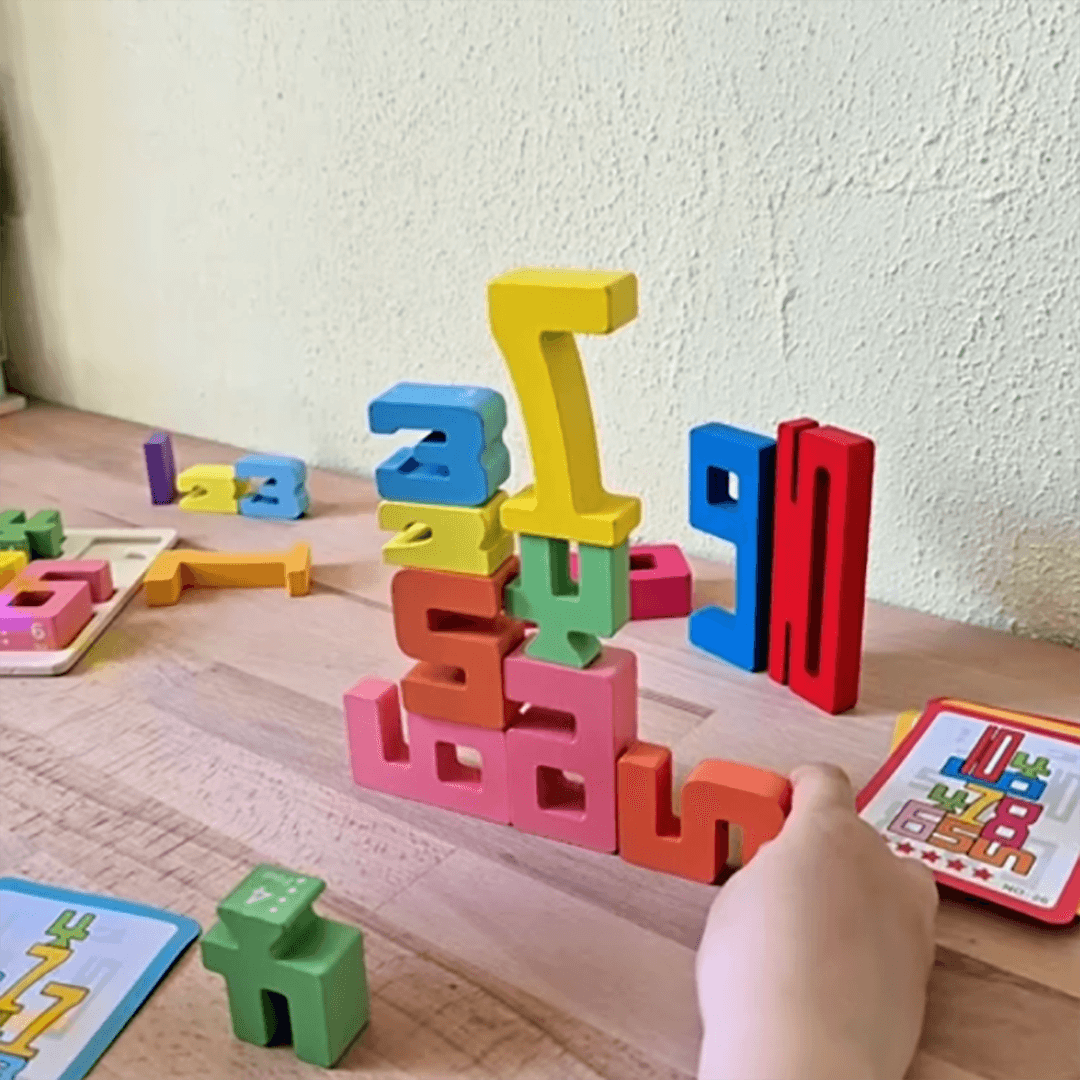 Zahlen lernen mit Spaß – Montessori Holz-Zahlenblock für Kinder