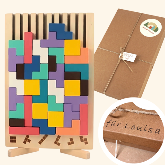 Tetris 3D-Puzzle – Buntes Denkspiel aus Holz 🧩