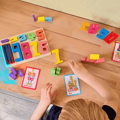 Zahlen lernen mit Spaß – Montessori Holz-Zahlenblock für Kinder
